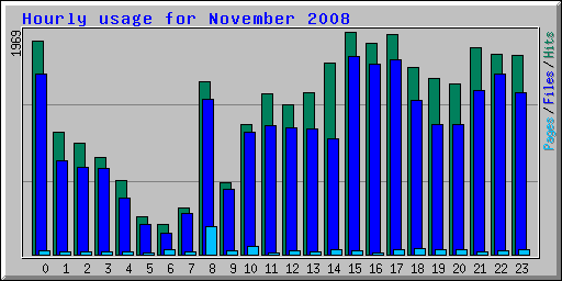 Hourly usage for November 2008